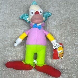 The Simpsons KRUSTY THE CLOWN Plush Stuffed Doll Toy 16in Factory
